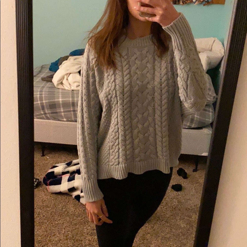 aerie cable knit sweater